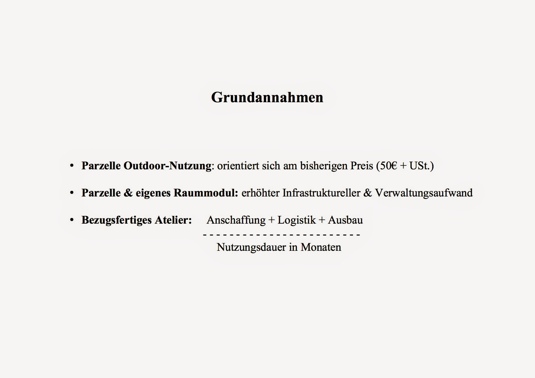 Grundannahmen bei der Mietpreisberechnung  Grundannahmen bei der Mietpreisberechnung