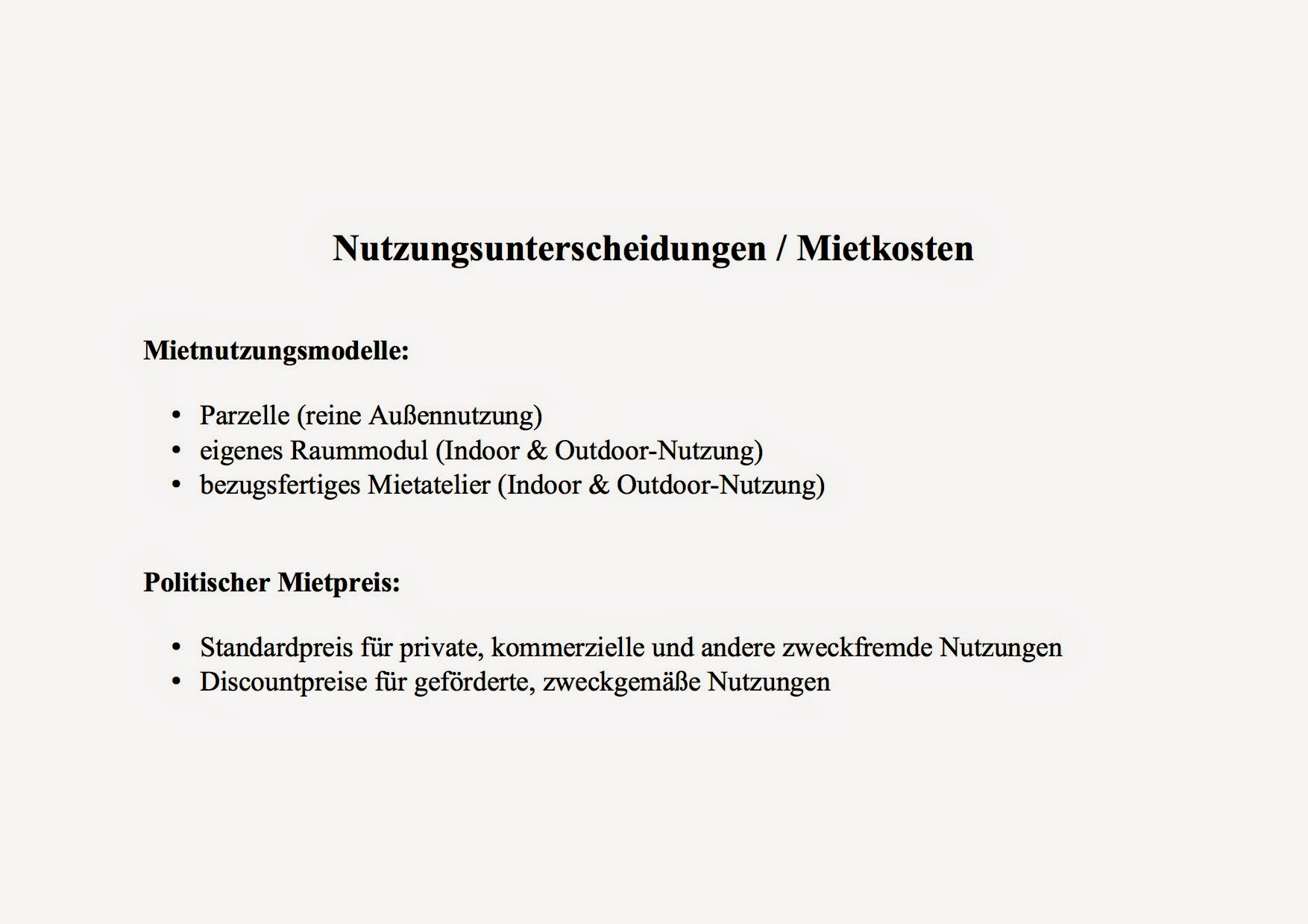 Nutzungsunterscheidungen mit Blick auf die Mietkosten Nutzungsunterscheidungen mit Blick auf die Mietkosten