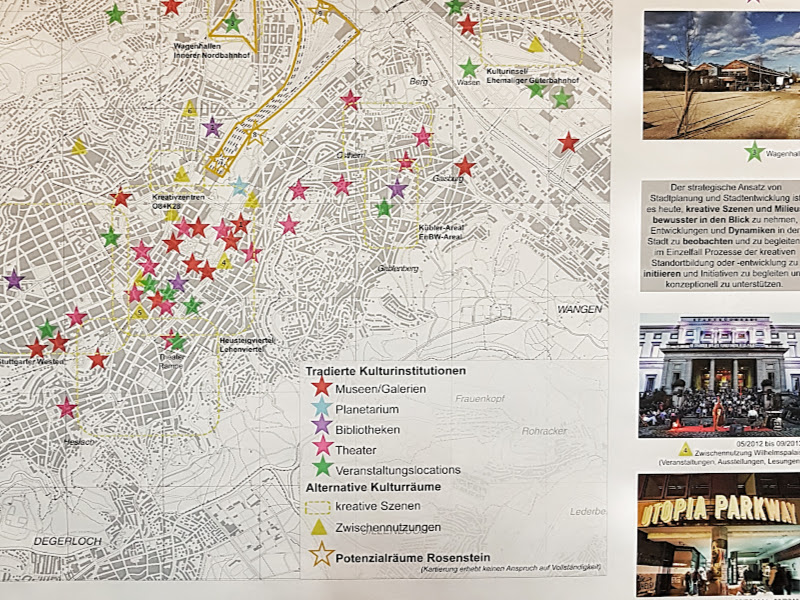Kartografische Darstellung "Kultur & Zwischennutzungen" des Amts für Stadtplanung und Stadterneuerung